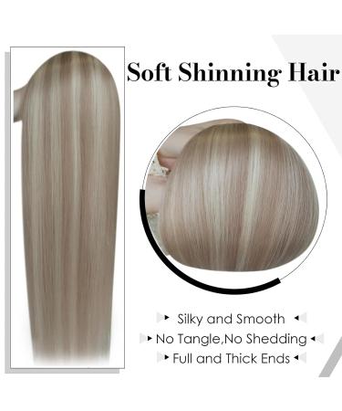 Premium Laavoo Clip-In Extensions | Real Remy Hair - Ash Blonde Highlights | 70g 5-Piece Set #18/613 | Perfect for Effortless Volume - Buy Online on GoSupps.com