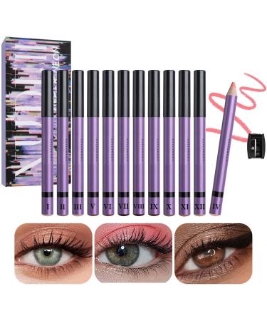 Leryveo Eyeshadow Stick Set Shimmer Eyeshadow Pencil Shimmer Cream Highlighter Eyeliner Kit 12 Colors Colorful Glitter Eyeliner Eye Shadow Pencil - Buy Online on GoSupps.com