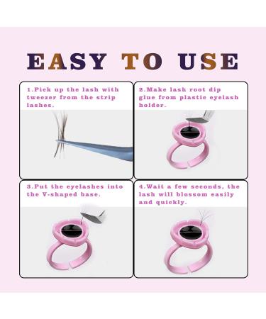 100 PCS Adhesive Holder Ring Cups for Eyelash Extensions - Pink Fanning Cups - Disposable Glue Rings - Essential Eyelash Extension Accessories - Buy Online on GoSupps.com