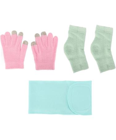 Qukaim Touch Screen Spa Gloves Touch Screen Spa Gel Socks Gloves Set for Cracked Dry Skin Reusable Moisturizing Gel Spa Neck Wrap Mask - Buy Online on GoSupps.com
