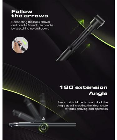 FERRISA Back Shaver for Men - 5-in-1 Electric Long Handle Body Hair Trimmer for Wet/Dry Shaving - Travel Lock & Detachable Design - Buy Online on GoSupps.com