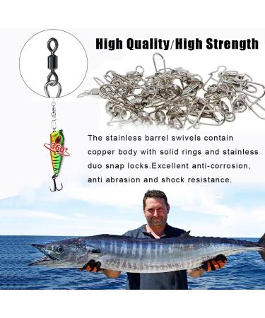 CRLLDPM 75-Piece Rolling Fishing Vertebrae Set | Stainless Steel Fishing Connectors & Carabiners for Trout | Premium Fishing Gear Accessories (6# 7# 8# 12#) - Buy Online on GoSupps.com