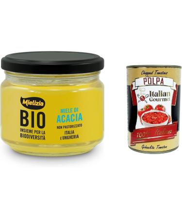 Mielizia Acacia Honey Unpasteurized Non-pasteurized acacia honey 3 x 300 g + Italian Gourmet Pulp 400 g - Buy Online on GoSupps.com