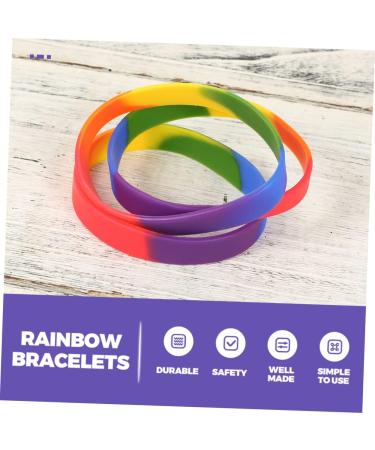 Unomor 24 Pcs Rainbow Bracelet Lgbt Pride Bracelet Expandable Bangle Bracelet Pride Friendship Bracelet Colored Wristbands Personalized Silicone Wristbands Woman Silica Gel Supplies Charm Colorful 6.5X6.5X1CM - Buy Online on GoSupps.com
