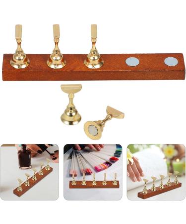 Baluue Nail Practice Stand Wood Nail Tip Art Display Stand Holder Manicure Tool with Reusable Putty Clay for Salon - Buy Online on GoSupps.com