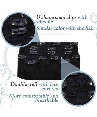 Runature Clip-In Real Hair Extensions Balayage 50cm - 120g Seamless 20 Inch #1B/6/27 - Natural Black to Brown/Blonde for Effortless Volume - Buy Online on GoSupps.com