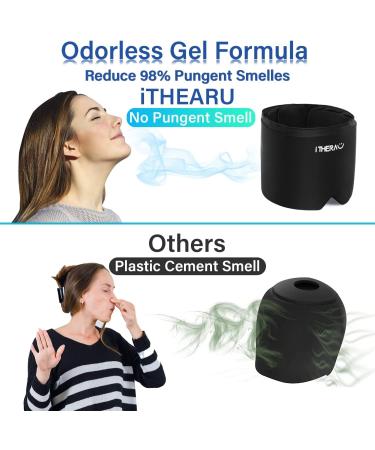 iTherau Migraine Mask - Adjustable 360 Headache Relief Cap with Cold Warm Compress | Pink & Black Gel Pads for Swollen Eyes & Sinus Relief - Buy Online on GoSupps.com