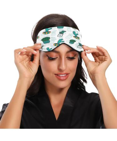 WELLDAY Cartoon Cactus Sleep Mask - Adjustable Night Eye Shade for Men and Women - Buy Online on GoSupps.com