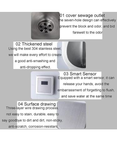 Inodoro moderno con descarga autom tica montado en la pared inodoro Vertical de inducci n de Acero inoxidable 304 adecuado para ba os de centros comerciales ba os familiares Single piece urinal - Buy Online on GoSupps.com