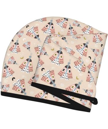 Colorful Moths Microfiber Hair Towel Super Absorbent Quick Dry Hair Wrap for All Hair Types | Soft Coral Velvet Towel for Women - Buy Online on GoSupps.com