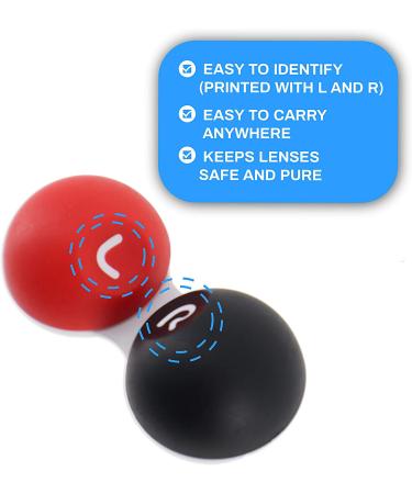 Contact Lens Travel Storage Case - Soft Grip Screw Top Box by Sports World Vision | R & L Marked | Bulk Buy Option | 1 Pc - Buy Online on GoSupps.com
