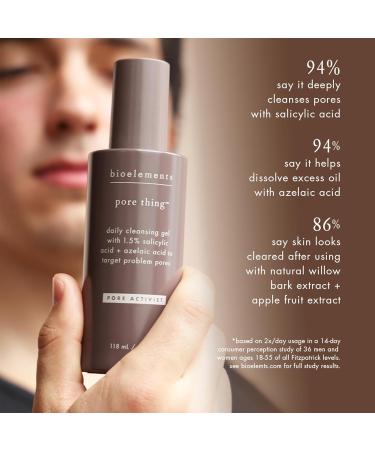 Bioelements Pore Thing - 4 fl oz - Daily Cleansing Gel with 1.5% Salicylic Acid + Azelaic Acid to Target Problem Pores - Vegan Gluten Free - Never Tested on Animals - Buy Online on GoSupps.com