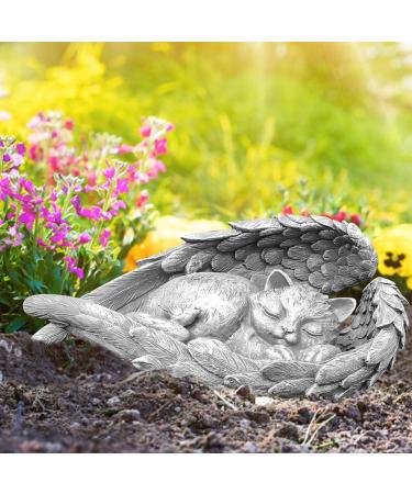 Cat Memorial Statue Angel Wings Ornament Cat Angel Statue Commemorative Stone Statue for Cat Cat Memorial Gifts Resin Pet Memorial Stone Angel Wings Figurine to Honor Cherished Pets - Buy Online on GoSupps.com