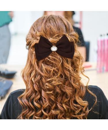 inSowni 5 Pieces Decorative Automatic Spring Pearl Rhinestone Bow Knot Hair Barrettes Clips Metal Hair Pins Grips Accessories for Women Girls Teens Kids - Buy Online on GoSupps.com