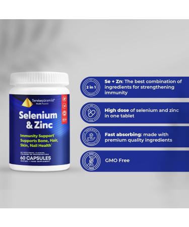 Health Pyramid Selenium & Zinc Supplement for Nail Growth, Bone, Skin & Hair Health - 60 Capsules - Buy Online on GoSupps.com