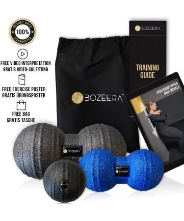 Fascia Duoball Set - 12cm & 8cm Massage Balls | Free Video Instructions & Poster | Bozera Premium Quality - Buy Online on GoSupps.com