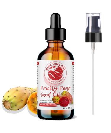 Bella Terra Oils - Prickly Pear Oil 4oz - Sourced from Pure Cactus Enclaves Packed with Fatty Acids & Flavonoids Impeccable for Silken Skin 4 Fl Oz (Pack of 1)