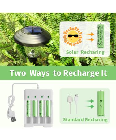 Rechargeable AA Batteries for Solar Lights - 600mAh 1.2V 4pcs - Ideal for Garden & Household Devices - Buy Online on GoSupps.com