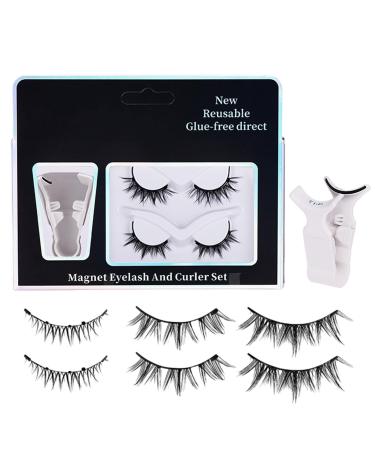 Fovolat Natural Looking Magnetic Eyelashes | Natural Magnetic Eyelashes Soft Magnetic Lashes No Glue 2 Pair Soft Magnetic Eyelashes Magnetic Eyelashes For Natural Look