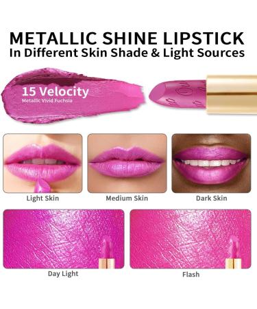 OULAC Purple Metallic Glitter Lipstick - Long Lasting High Impact Lipcolor - Vegan & Cruelty-Free - 4.3g/0.15oz - Buy Online on GoSupps.com