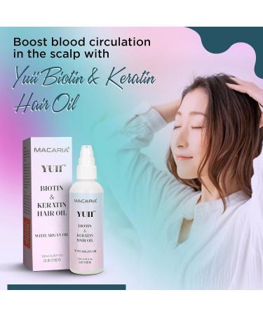 Macaria Herbal Pvt ltd Yuii Biotin hair growth Oil serum spray with keratin oil & aragn oil for hair loss fall and Thinning hair thicker fuller hair - Buy Online on GoSupps.com