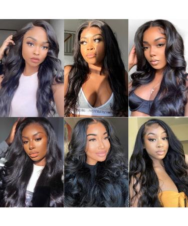 Aomllute 12A Body Wave Bundles 18 20 22 Inch - 3 Bundle Deals | 100% Unprocessed Brazilian Virgin Human Hair in Natural Black Color - Buy Online on GoSupps.com