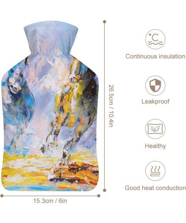 Hot Water Bottle with Lid - Rubber Horse Hot Water Bag for Pain Relief Cramps & Foot Warmer | Hot & Cold Therapy - Buy Online on GoSupps.com