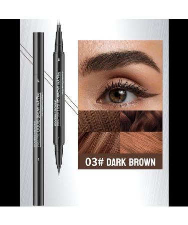 Magic Curved Eyebrow Pen Liquid Eyebrow Pen Waterproof Double Headed Eyebrow Ink Pen for Long Lasting Makeup Long Lasting and Waterproof Microblading Eyebrow Pen (Dark Brown) - Buy Online on GoSupps.com