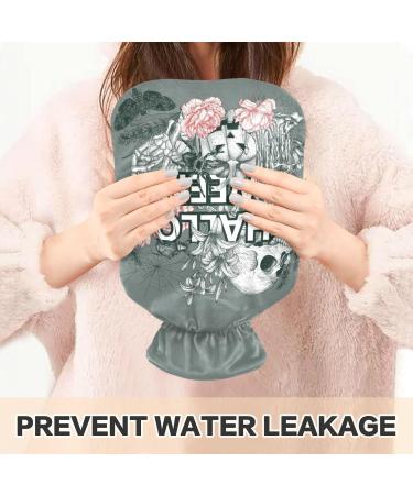 Naanle Rose Skull Halloween Hot Water Bottle - 1L Transparent Hand/Foot Warmer for Pain Relief & Heat Therapy - Buy Online on GoSupps.com