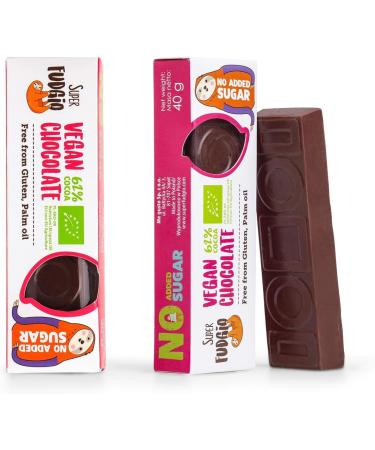  SUPER FUDGiO SUPER FUDGiO Organic Chocolate Bars | Organic & Sugar Free Sweets | Vegan - Gluten Free | Sugar Free Chocolate Snack | Coconut Chocolate - 9 Pack - Buy Online on GoSupps.com