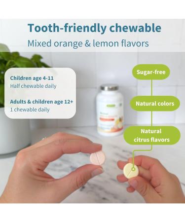 Igennus Gentle Buffered Vitamin C Chewable 500mg for Kids & Adults Optimized Absorption with Dual Forms Sodium Ascorbate & Ascorbic Acid Sugar Free Natural Orange & Lemon Flavors 120 240 Servings - Buy Online on GoSupps.com