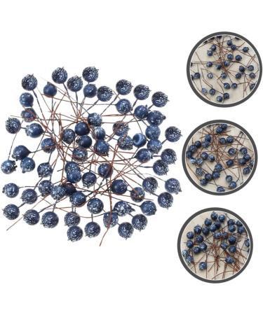 HOMSFOU 500 Pcs Simulation Blueberry Decoration Christmas Artificial Blueberries Fake Berry with Stem Mini Fake Berries Ornament Foam Wreath Christmas Tree Decorations Manual Small Fruit - Buy Online on GoSupps.com
