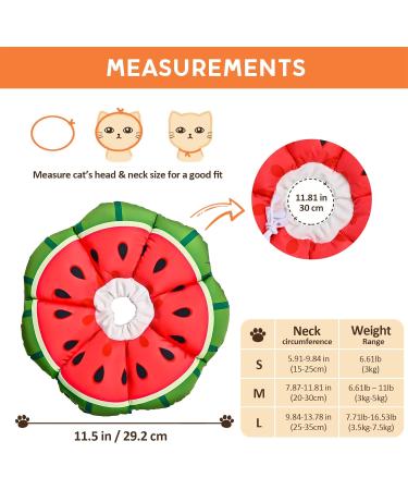 Avont Rewrise Adjustable Cat Collar - Soft Neck Leak Protection for Small Dogs & Cats Ideal After Surgery - Medium Watermelon - Buy Online on GoSupps.com