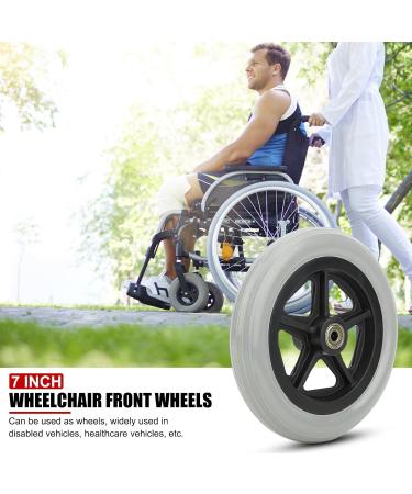 EVTSCAN Universal 7 Inch Anti-slip Rubber Wheelchair Front Caster Wheel Replacement 5 Spoke Rollator Wheel 264 Lb Weight Capacity for Elders Patients Hospitals Clinics and Rehabilitation Centers - Buy Online on GoSupps.com