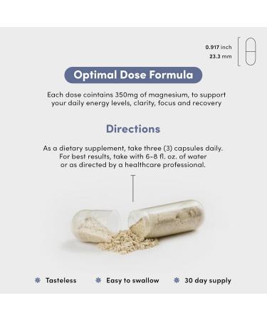 Vital Peak Magnesium 350 mg - Natural High Absorption Magnesium Bisglycinate Supplement - Mag Pills for Women & Men- Vegan Gluten Free Dairy Free Non-GMO - 90 Capsules - Buy Online on GoSupps.com