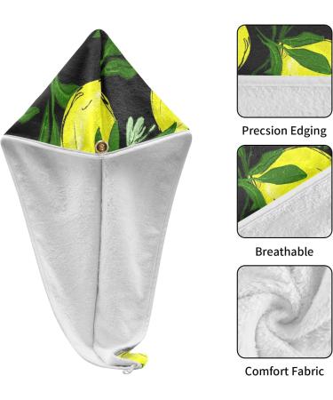 Lemon Leaves Microfiber Towel Turban for Kids & Women - Quick Dry 2 Pack (9.5 x 24) - Perfect for Home & Travel - Buy Online on GoSupps.com