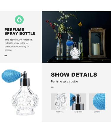 minkissy Perfume Glass Bottle Terrarium Fogger Liquid Containers Powder Spray Bottle Perfume Bottle Pump Refillable Perfume Glass Perfume Refillable Glass Bottle Vintage Glass Bottle 11x6x6cm Blue - Buy Online on GoSupps.com
