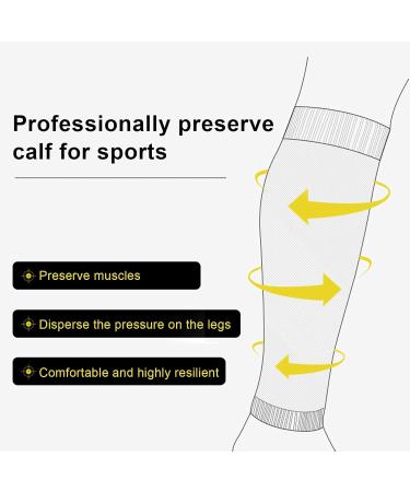 Buy Calf Compression Sleeves for Sports Footless Support Stockings for Football Running & Cycling Blue High Knee Waden Bandages - Buy Online on GoSupps.com