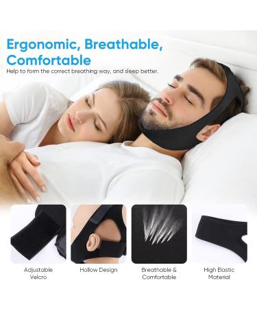Adjustable Anti Snoring Chin Strap - Effective Solution to Stop Snoring - Unisex Black Design - Buy Online on GoSupps.com