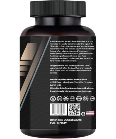 Mishas Nutraceutical Colon Cleanse - Relief from Gas and Bloating, Supports Gut Health with Magnesium, Berberine, Vitamin D, Quercetin & More - Colon Cleanse Formula - 90 Capsules - Buy Online on GoSupps.com