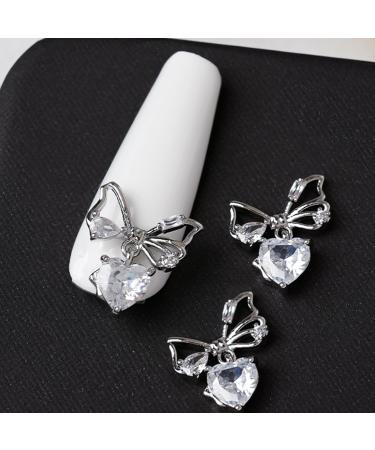 VONNST Nail Art Charms Silver Bowknot 3D Bow Art Ribbon Bowknot Art Decoration Manicure Accessory 3408a - Buy Online on GoSupps.com