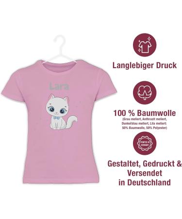 Personalized Cat T-Shirt for Girls - Cute Pink Cat Motif Gift by Shirtracer - Buy Online on GoSupps.com