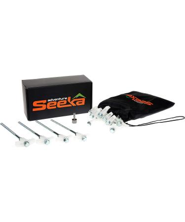 Adventure Seeka 15 Pack - Heavy Duty Glow-in-The-Dark Tent Stakes with Hex Head Driver & Storage Bag - Buy Online on GoSupps.com