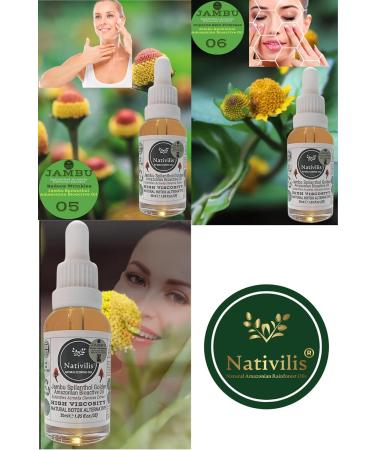 Nativilis Jambu Spilanthol Golden Amazonian Bioactive Oil - Spilanthes Acmella Oleracea Extract - High Viscosity - Better Skin Penetration 100% Natural - Botox Alternative - Copaiba properties - 30 ml - Buy Online on GoSupps.com