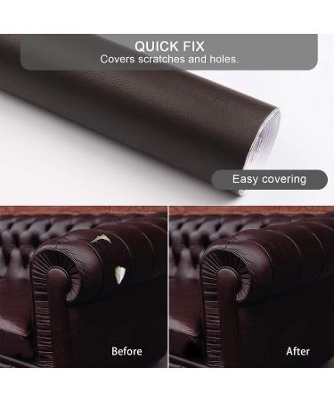 Dark Brown Leather Repair Tape Self-Adhesive Patch - Advanced PU Vinyl Kit for Furniture, Sofas, Car Seats - 17X79 inch - Buy Online on GoSupps.com