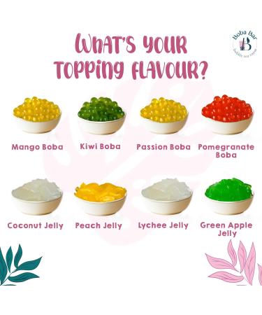 MBTK - 8 (Boba Bar London | Pearlicious Milk Bubble Tea Kit | 8 Milk Tea Flavours | 8 Boba & Jelly Toppings | Tapioca Pearls | 8 Bamboo Straws | 8 Tea Bags | 2 Recipe Cards ) - Buy Online on GoSupps.com