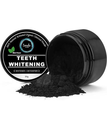 Activated Charcoal Teeth Whitening Powder - Mint Flavor | Natural Stain Fighter Cavity Prevention & Tartar Control | 30g Detoxifier for Dental Care - Buy Online on GoSupps.com