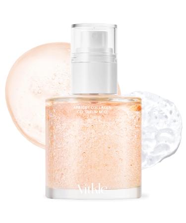 Apricot Collagen Gel Serum Mist - Korean Face Moisturizer French Patented with 8-Layer Hyaluronic Acid, Bakuchiol, Adenosine for Hydration Glow Firming Anti-Aging Spray, 3.38 fl.oz. 3.38 Fl Oz(Pack of 1)