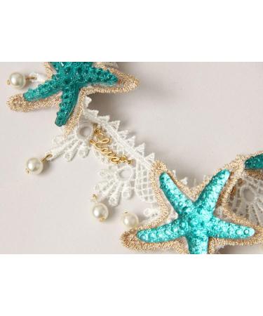 Ocean Acrylic Starfish Shell Headband with Rose Flowers - Mermaid Hair Accessories - Buy Online on GoSupps.com