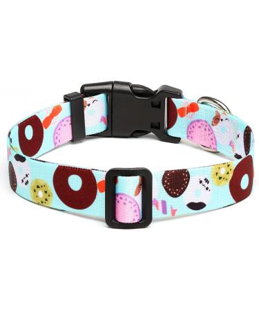 Mercano Adjustable Dog Collar - Soft Nylon Comfort & Stylish Pattern for Small to Medium Dogs & Cats (M Cookie Blue) - Buy Online on GoSupps.com